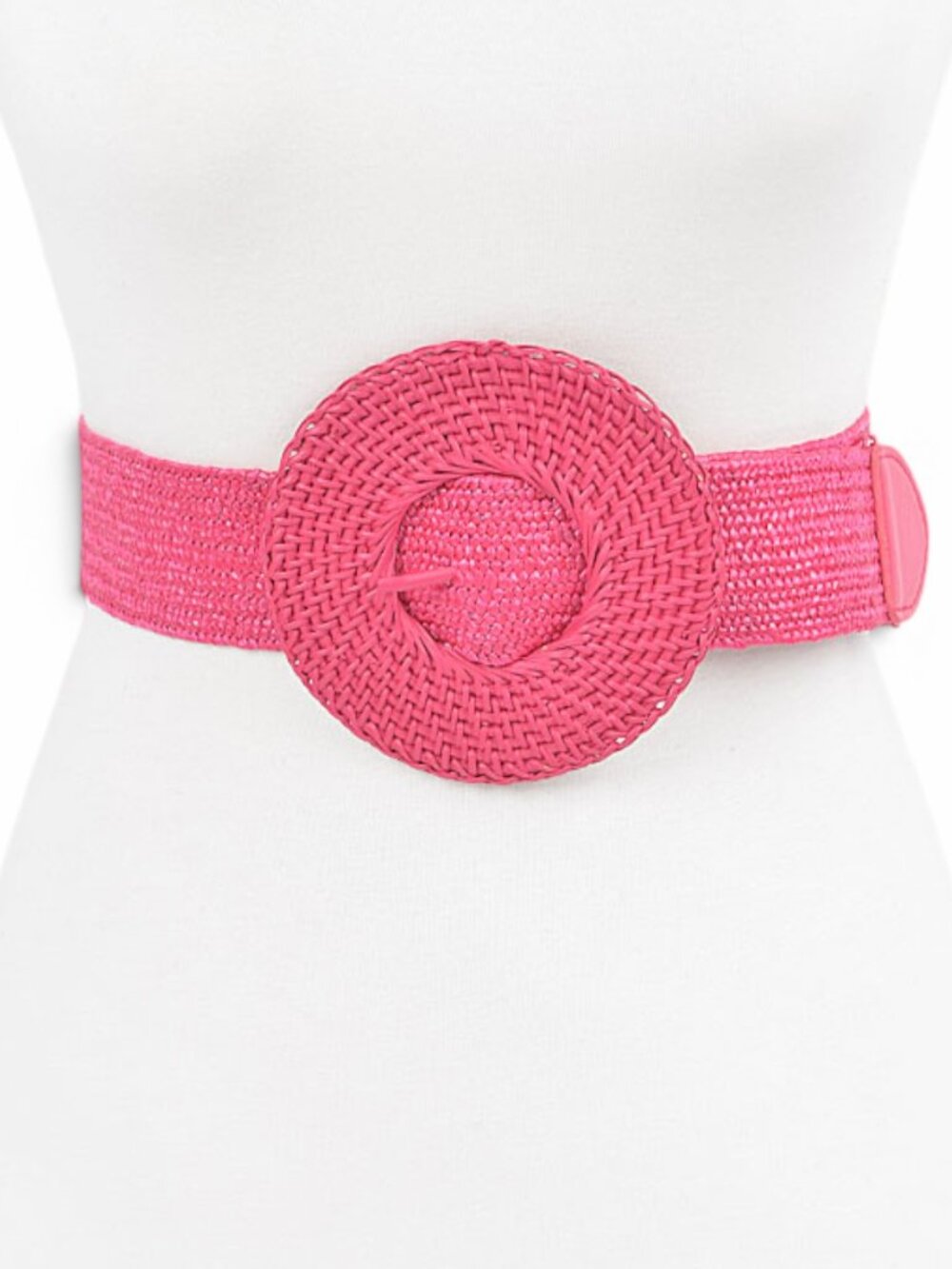 BNWT Brand New Bamboo Buckle Color Faux Straw Elastic Fashion Belt